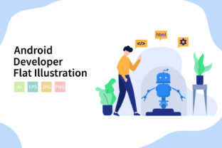 Android Developer Flat Illustration: Visual Tools for Modern Tech Communication