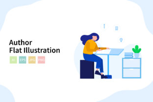 Author Flat Vector Illustration: Enhancing Visual Communication Across Platforms