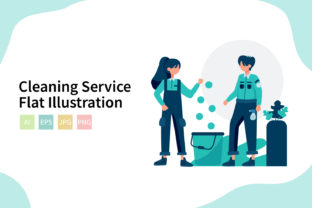 Cleaning Service Flat Illustration: Enhancing Visual Communication in Modern Design