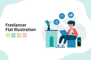 Freelancer Flat Vector Illustration: Visual Storytelling for Modern Workspaces