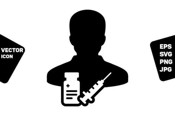 Integrating Avatar Icon Vector with Vaccine Syringe in Modern Healthcare Design