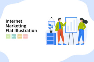Internet Marketing Flat Illustration: Enhancing Digital Communication with Simplicity