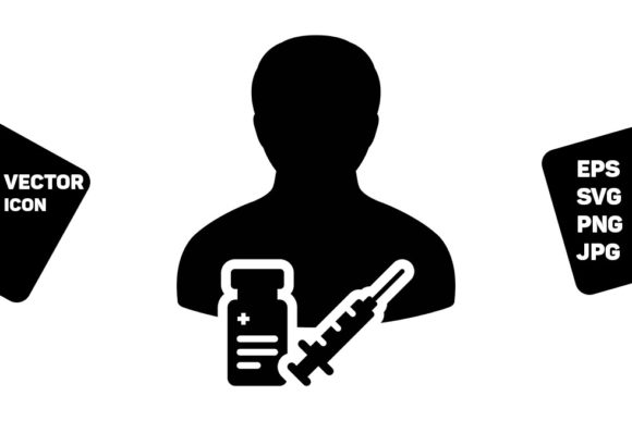 Medical Icon Vector: Vaccine Syringe Design for Modern Visual Communication