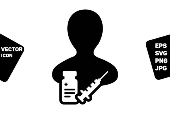 Nursing Icon Vector with Vaccine Syringe for Healthcare Visuals