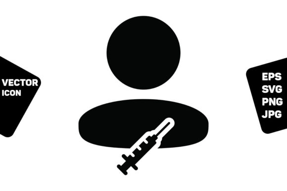 Syringe Icon Vector with Vaccine Male: A Practical Asset for Medical and Healthcare Visual Projects