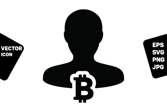 User Icon Vector Bitcoin Blockchain Sign