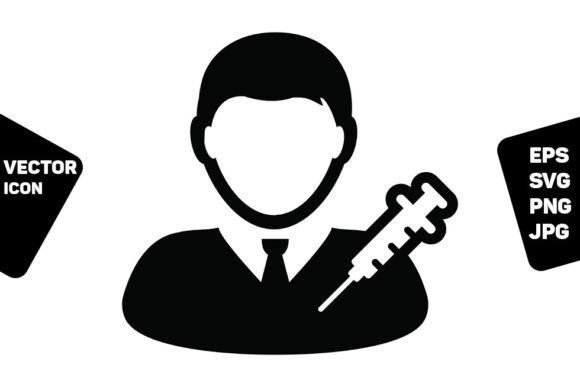 Vaccine Icon Vector with Syringe Male: A Versatile Asset for Medical and Healthcare Visual Design